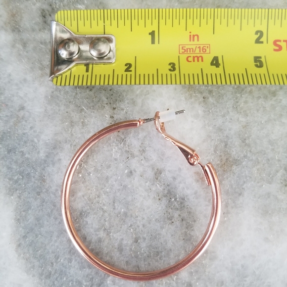 NEW Rose Gold Tone Bundle of 3 Hoop Earrings - Picture 2 of 8
